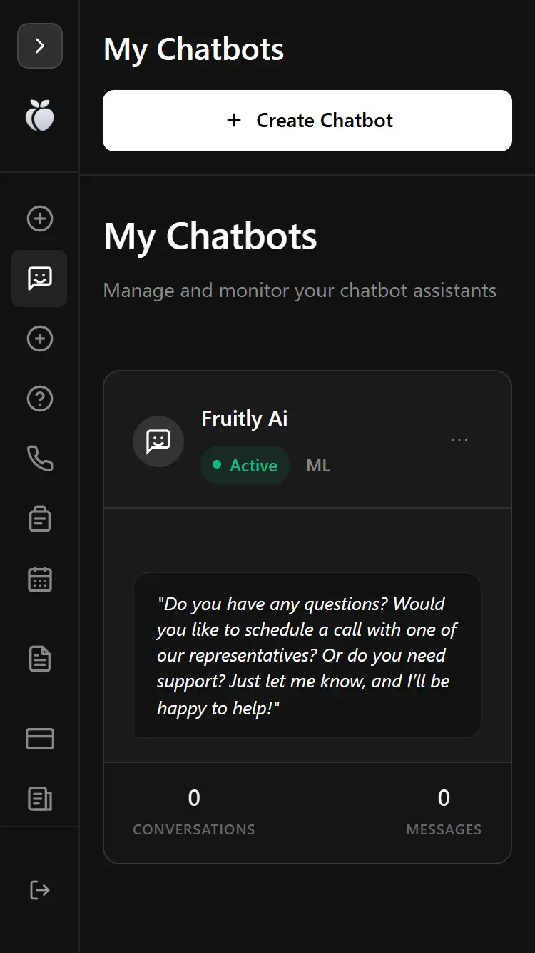 Management dashboard screenshot